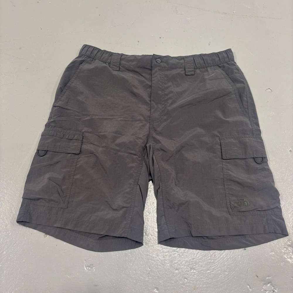 The North Face Mens Gray Cargo Hiking Shorts Stow Pocket Size Large L Quick Dry - Picture 2 of 8